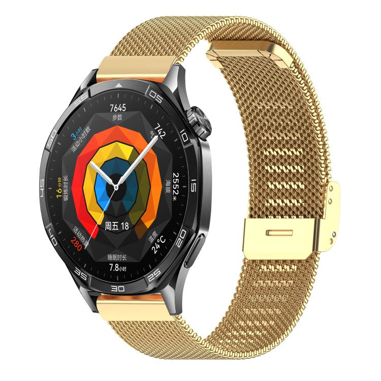

22mm xDfind Buckle Metal Mesh Watch Band(Gold)