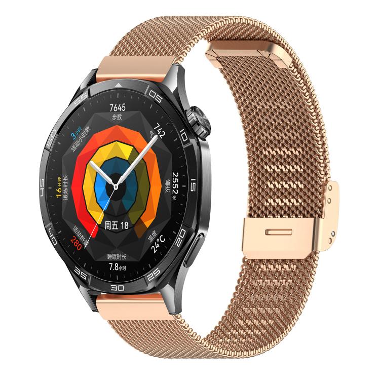 

22mm xDfind Buckle Metal Mesh Watch Band(Rose Gold)