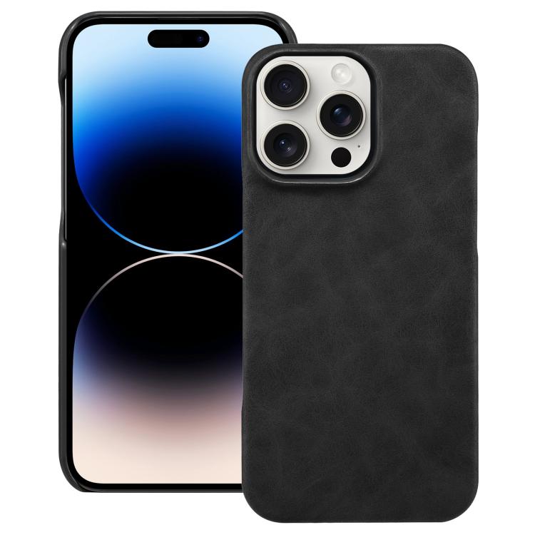 

For iPhone 14 Pro Max Retro Texture MagSafe Phone Case(Black)