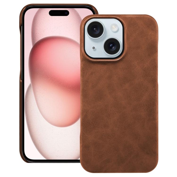 

For iPhone 15 Retro Texture MagSafe Phone Case(Brown)