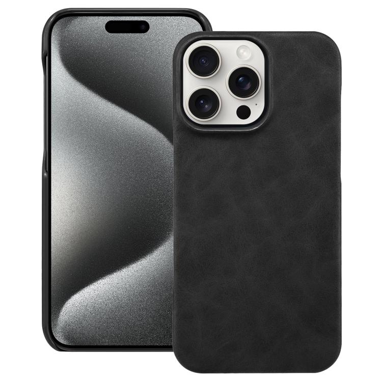 

For iPhone 15 Pro Max Retro Texture MagSafe Phone Case(Black)