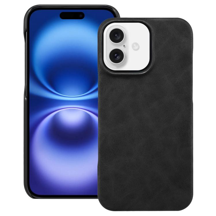 

For iPhone 16 Plus Retro Texture MagSafe Phone Case(Black)