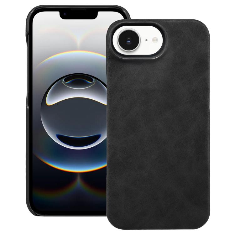

For iPhone 16e Retro Texture MagSafe Phone Case(Black)