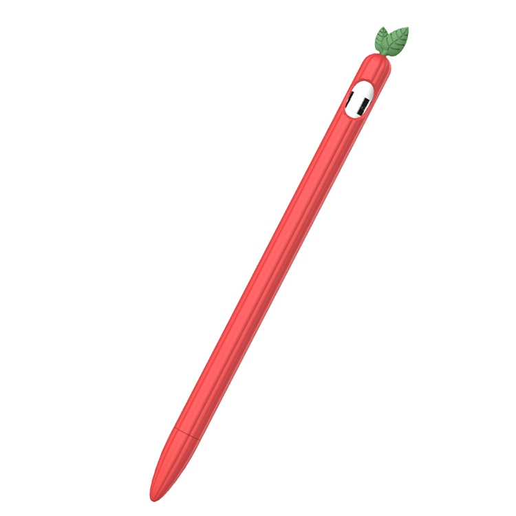 

For Apple Pencil 1 Contrasting Color Mint Leaf Silicone Non-slip Protective Cover(Red)