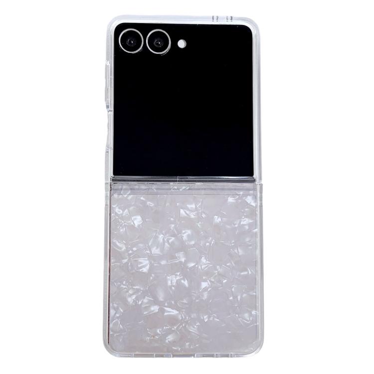 

For Samsung Galaxy Z Flip7 Pearlescent Shell Texture Phone Case(White)