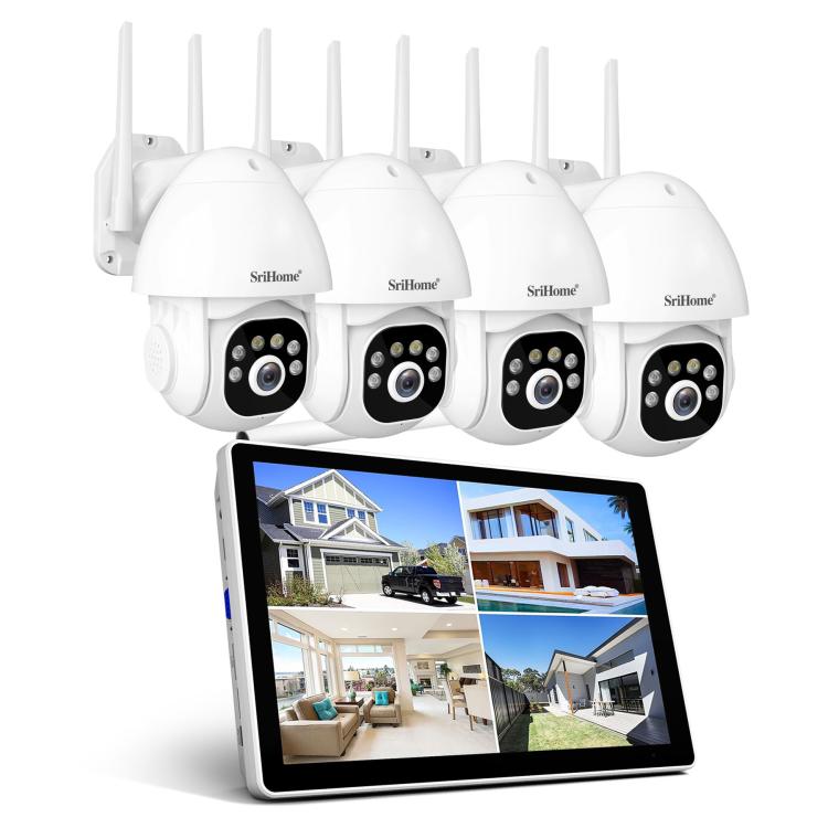 

SriHome NVS010-IPC039 5MP 4 Channel 10.1 inch IPS Screen WiFi Network Video Recorder Set(US Plug)