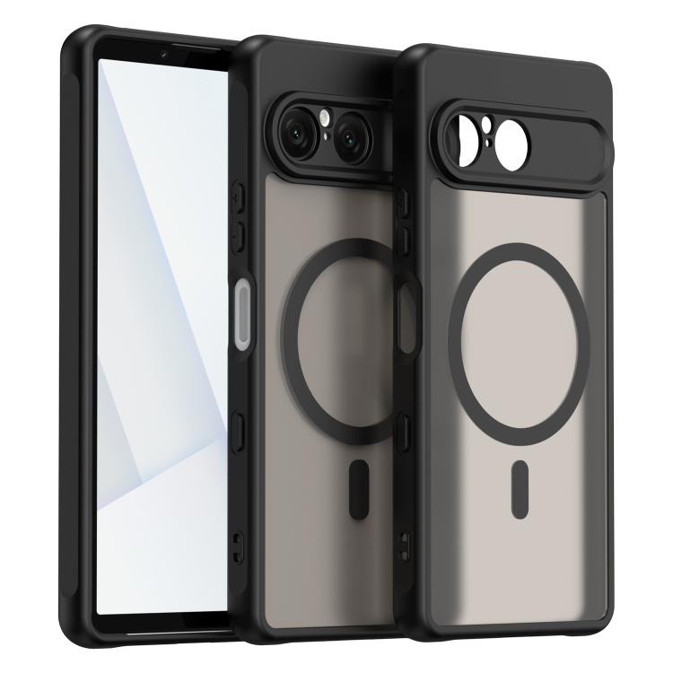 For Sony Xperia 10 VIII Fan Dun Series TPU Hybrid PC Frosted Magsafe Phone Case(Black)