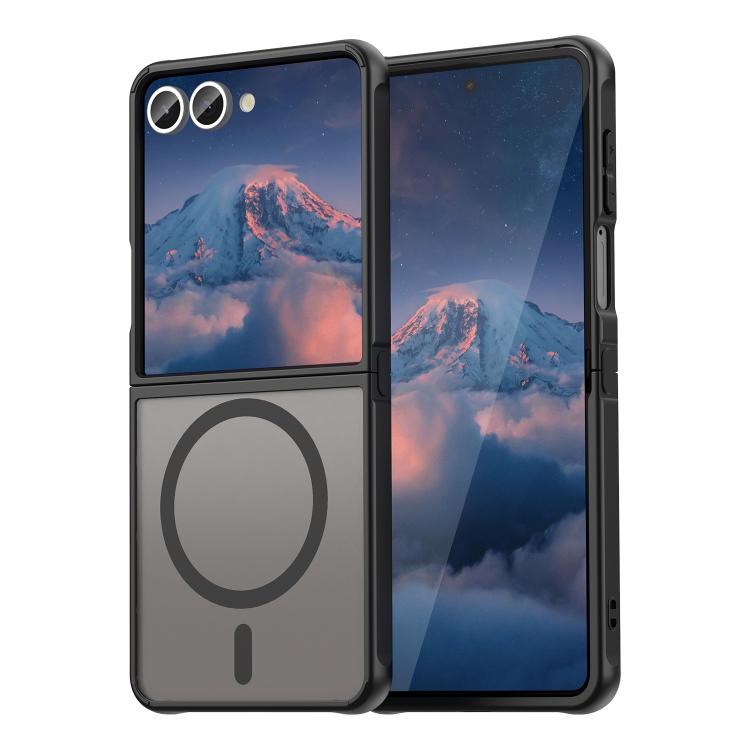 

For Samsung Galaxy Z Flip7 5G Fan Dun Series TPU Hybrid PC Frosted Magsafe Phone Case(Black)