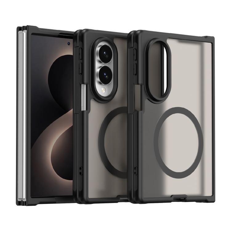 For Galaxy Z Fold8 5G Fan Dun Series TPU Hybrid PC Frosted Magsafe Phone Case(Black)