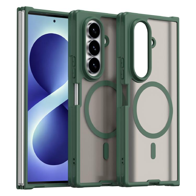 For Galaxy Z Fold8 Ultra 5G Fan Dun Series TPU Hybrid PC Frosted Magsafe Phone Case(Green)