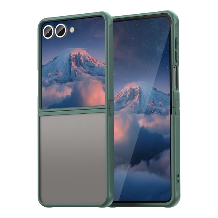 

For Samsung Galaxy Z Flip7 5G Fan Dun Series TPU Hybrid PC Frosted Phone Case(Green)