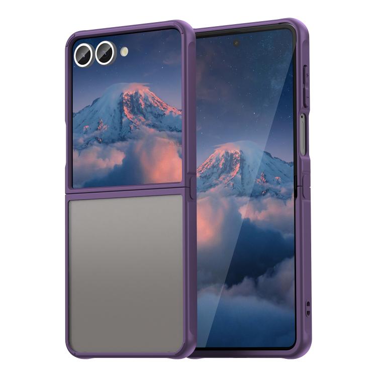 

For Samsung Galaxy Z Flip7 5G Fan Dun Series TPU Hybrid PC Frosted Phone Case(Purple)