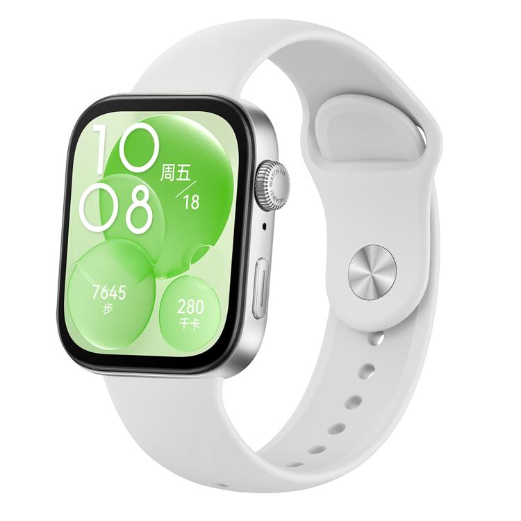 

For Huawei Watch Fit3 / Fit4 / Fit4 Pro Nail Buckle Solid Color Silicone Watch Band(White)