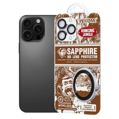 

For iPhone 16 Pro / 16 Pro Max WK WTPC-013 Jungle Series Kinkong Sapphire Metal Camera Lens Protector Film(Black)