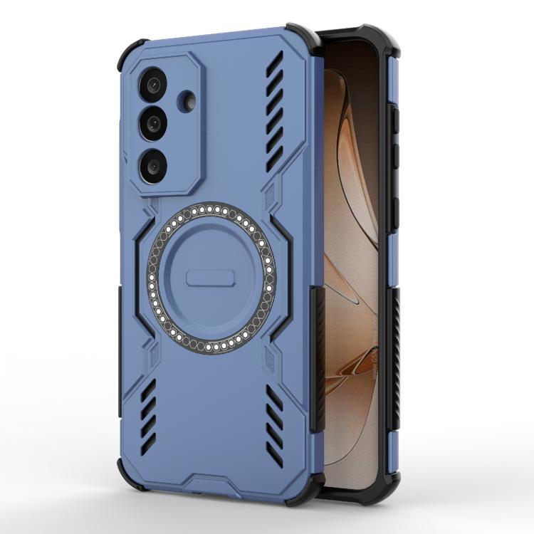 

For Samsung Galaxy M56 5G Butterfly Armor MagSafe Magnetic Ring Shockproof Phone Case(Blue)