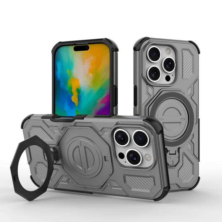 

For iPhone 16 Pro J-20 Solid Color MagSafe Magnetic TPU+PC Phone Case(Grey)