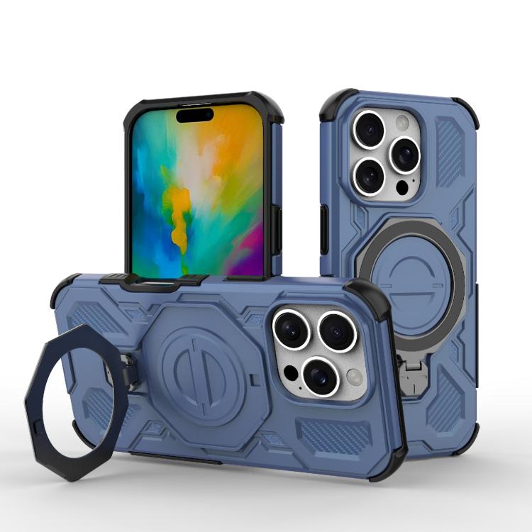 

For iPhone 16 Pro J-20 Solid Color MagSafe Magnetic TPU+PC Phone Case(Blue)