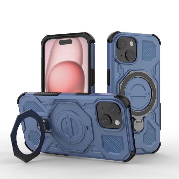 

For iPhone 15 J-20 Solid Color MagSafe Magnetic TPU+PC Phone Case(Blue)