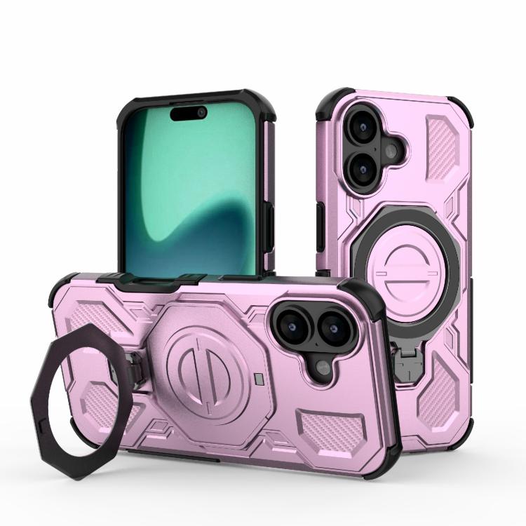 

For iPhone 17 J-20 Solid Color MagSafe Magnetic TPU+PC Phone Case(Pink)