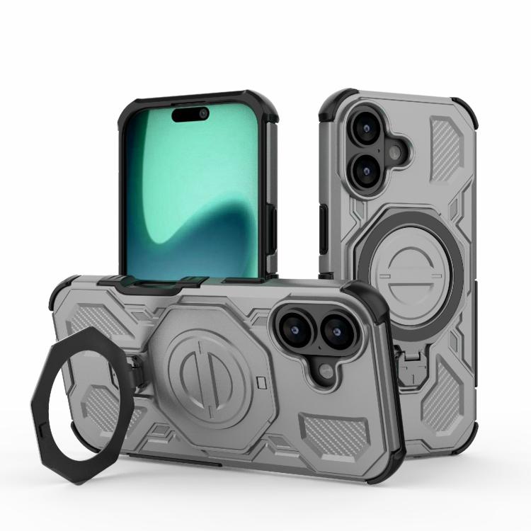 

For iPhone 17 J-20 Solid Color MagSafe Magnetic TPU+PC Phone Case(Grey)