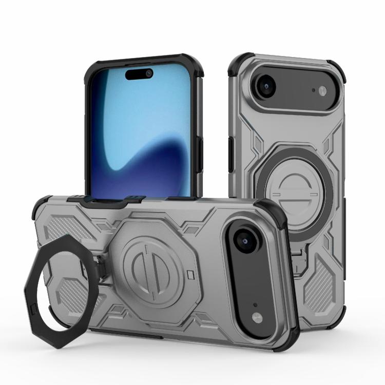 

For iPhone 17 Air J-20 Solid Color MagSafe Magnetic TPU+PC Phone Case(Grey)