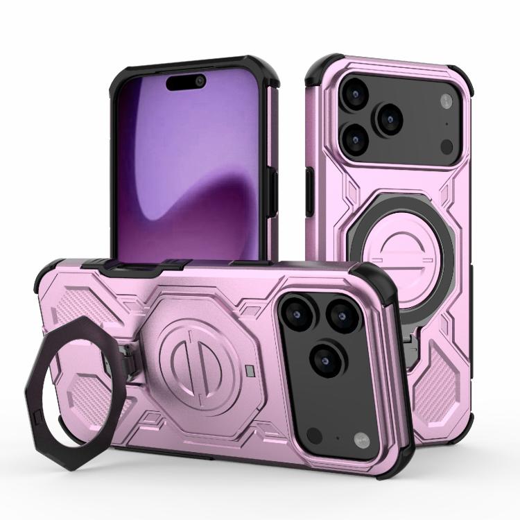 

For iPhone 17 Pro Max J-20 Solid Color MagSafe Magnetic TPU+PC Phone Case(Pink)