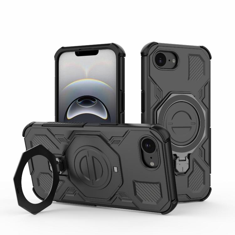 

For iPhone 16e J-20 Solid Color MagSafe Magnetic TPU+PC Phone Case(Black)