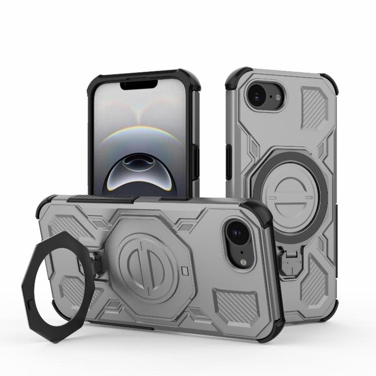 

For iPhone 16e J-20 Solid Color MagSafe Magnetic TPU+PC Phone Case(Grey)