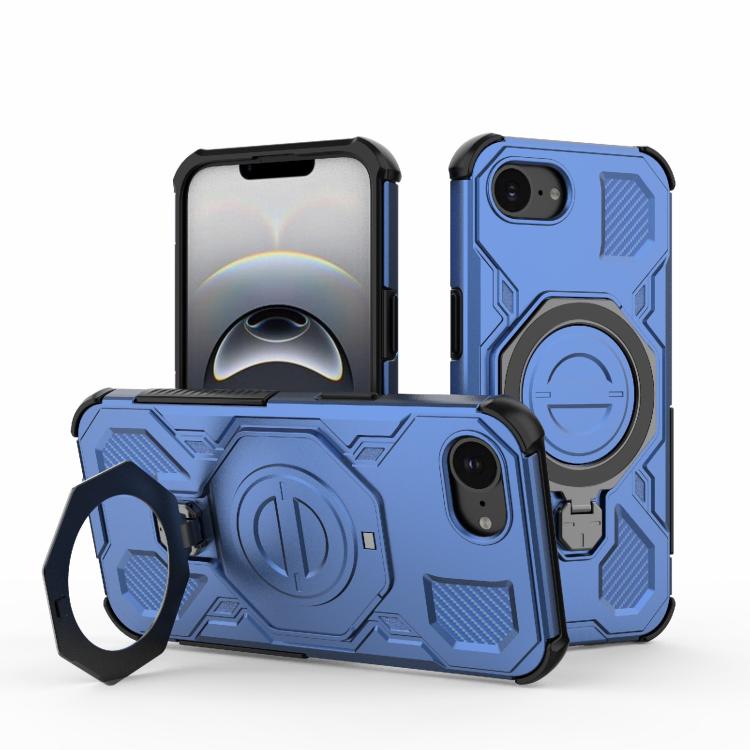 

For iPhone 16e J-20 Solid Color MagSafe Magnetic TPU+PC Phone Case(Blue)