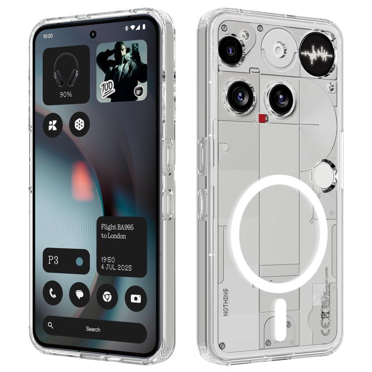 

For Nothing Phone 3 MagSafe Clear Acrylic PC Hybrid TPU Phone Case(Transparent)