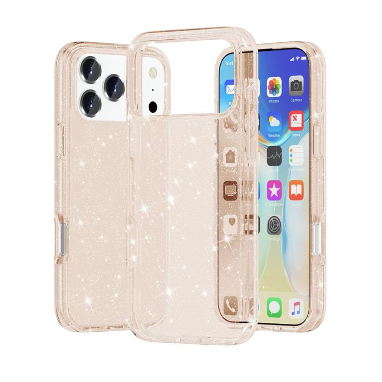 For iPhone 18 Pro Max / 17 Pro Max Shockproof Terminator Glitter Powder Phone Case(Gold)