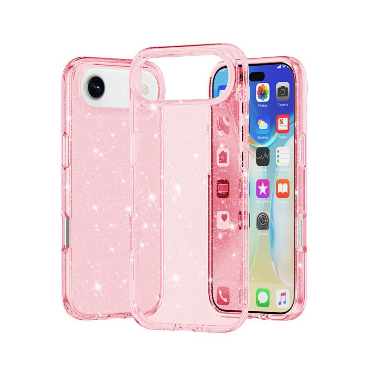 

For iPhone Air Shockproof Terminator Glitter Powder Phone Case(Pink)