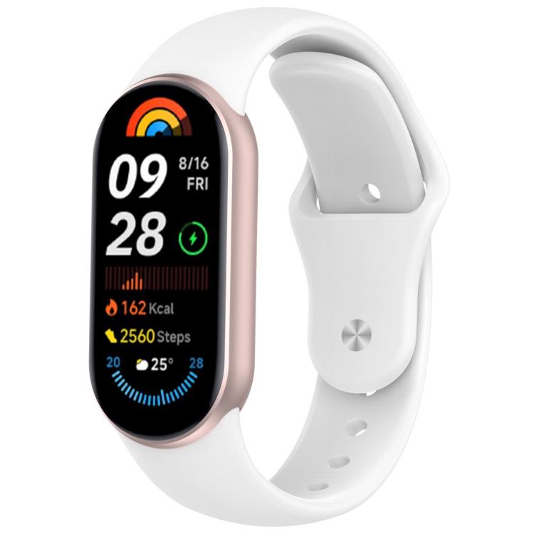 

For Xiaomi Smart Band 10 / 9 / 8 Reverse Buckle Silicone Watch Band(White)