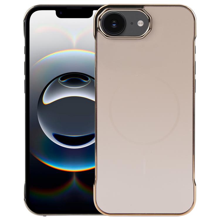 

For iPhone 17e / 16e Electroplating Frameless Frosted Anti-Glare PC MagSafe Phone Case(Desert Gold)