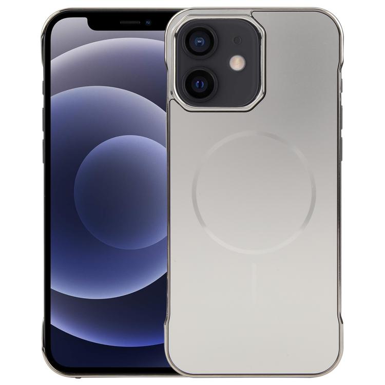 

For iPhone 12 / 12 Pro Electroplating Frameless Frosted Anti-Glare PC MagSafe Phone Case(Titanium Gray)