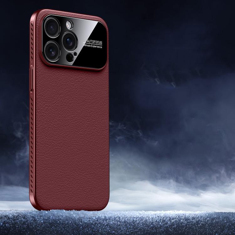 

For iPhone 13 Pro Soft Armor Cooling Plain Leather Hybrid PC Phone Case(Red)