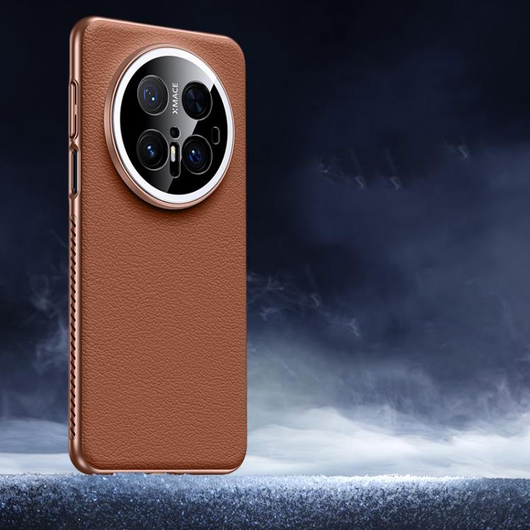 

For Huawei Mate 70 Pro / 70 Pro+ Soft Armor Cooling Plain Leather Hybrid PC Phone Case(Brown)