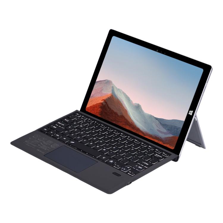 

For Microsoft Surface Pro 7+ / 7 / 6 1109-D Ultra-thin Detachable Backlight Bluetooth Keyboard Leather Tablet Case with Touchpad(Black)
