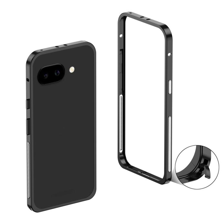 

For Google Pixel 9a Metal Frame Heat Dissipation Phone Case(Black)