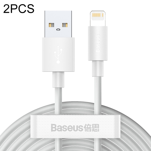 

Baseus 2 PCS / Set Simple Wisdom 1.5m 2.4A USB to 8 Pin Fast Charging Data Cable(White)
