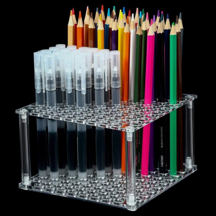 

YX163 96-Hole Acrylic Paint Brush Pencils Stand(Transparent)
