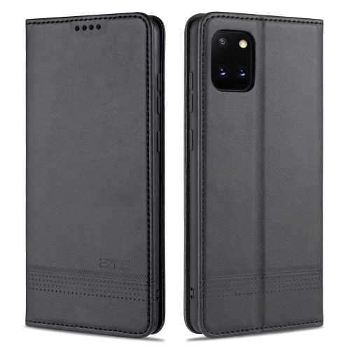 

For Samsung Galaxy Note 10 Lite AZNS Magnetic Calf Texture Horizontal Flip Leather Case with Card Slots & Holder & Wallet(Black)
