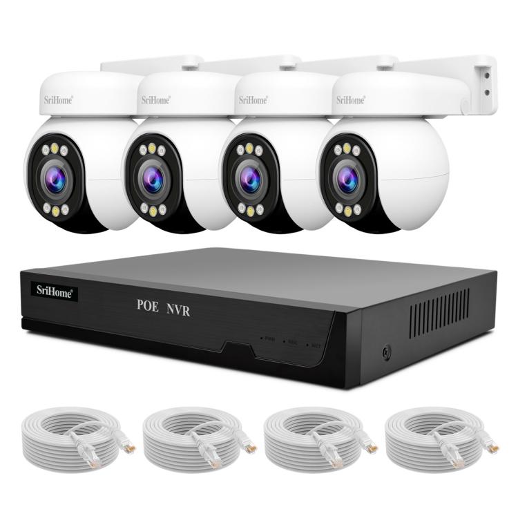 

SriHome NVS005-PoE051 4MP 4CH HD PoE NVR Security Camera System Kit(US Plug)