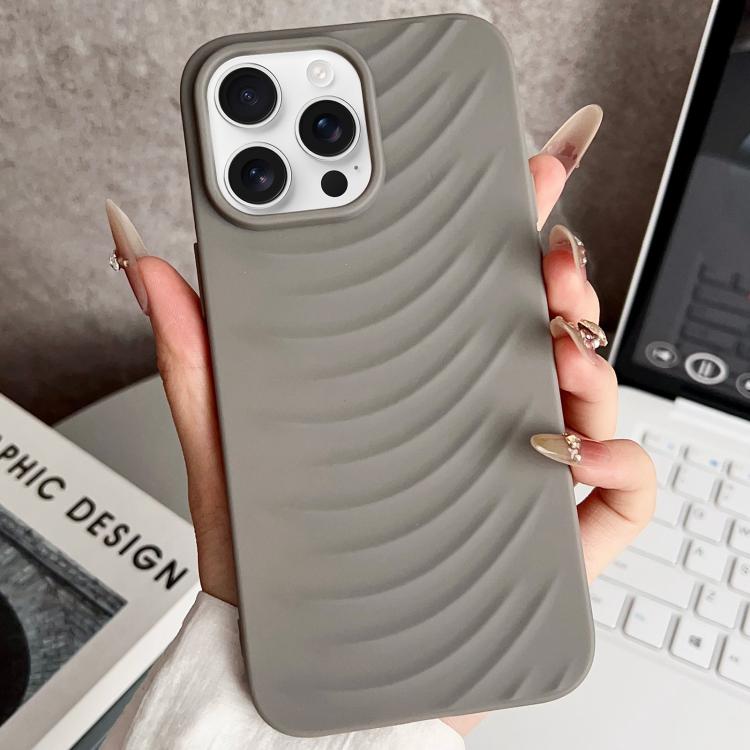 

For iPhone 16 Pro Max Water Ripples TPU Phone Case(Grey)