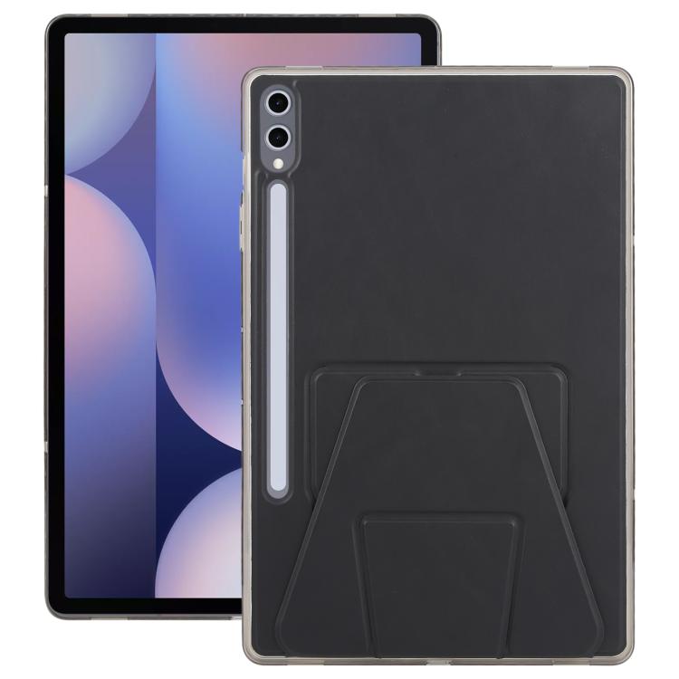 

For Samsung Galaxy Tab S10+ / S9+ Folding Magnetic Holder Acrylic Leather Back Tablet Case(Black)