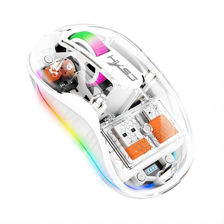 

HXSJ M333 Three Modes Transparent Wireless Mouse(White)