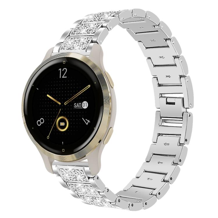 

18mm For Garmin Venu 2S / vivoactive 4s/3s xDfind Diamond Jewelry Steel Watch Band(Silver)