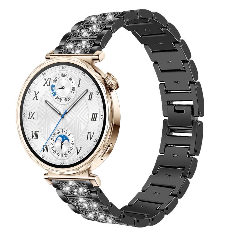 

18mm For Huawei GT5/GT4 41mm / OPPO Watch X2 Mini xDfind Diamond Jewelry Steel Watch Band(Black)