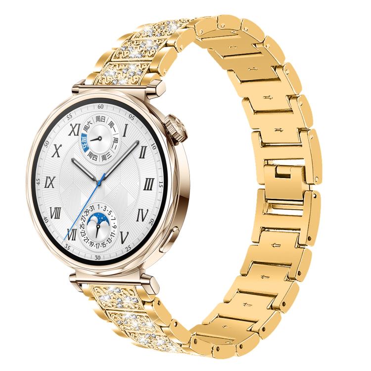 

18mm For Huawei GT5/GT4 41mm / OPPO Watch X2 Mini xDfind Diamond Jewelry Steel Watch Band(Gold)