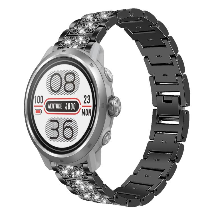 

20mm For COROS APEX 2 42mm / PACE 2 xDfind Diamond Jewelry Steel Watch Band(Black)